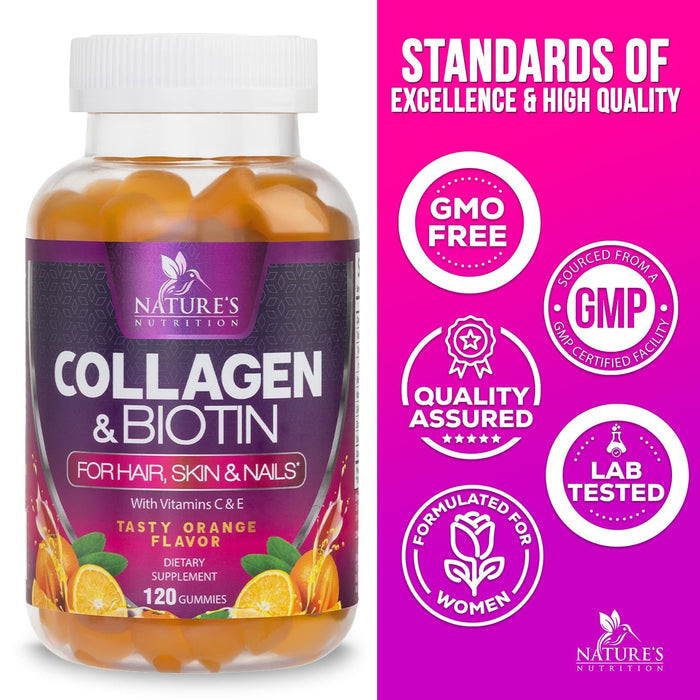 Collagen Gummies with 2500mcg Biotin – 120 Count
