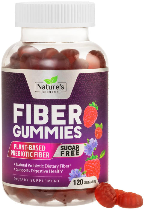 Fiber Gummies for Adults, Sugar Free Daily 4g Gummy Fiber Supplement, Prebiotic Gummy Digestive Health Support - Plant Based Soluble Chews, Prebiotics Supports Regularity & Digestion - 120 Gummies