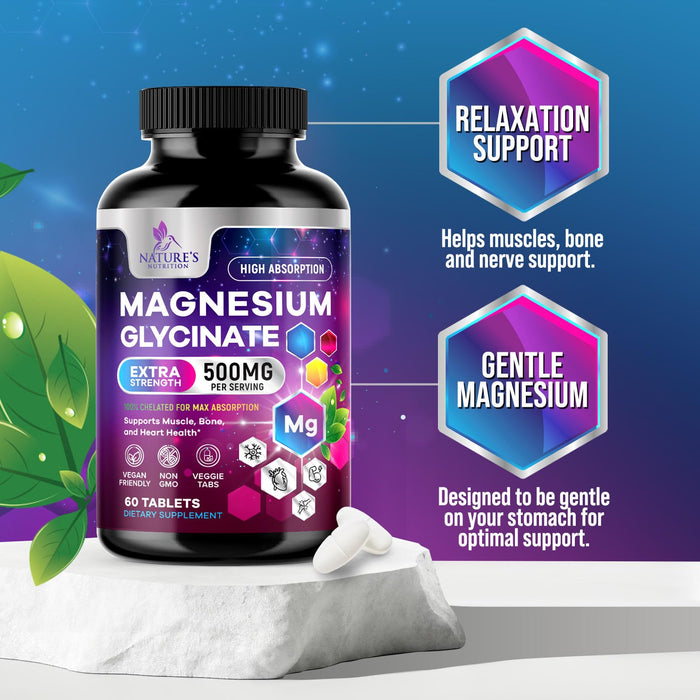 Magnesium Glycinate 500mg – 60 Tablets