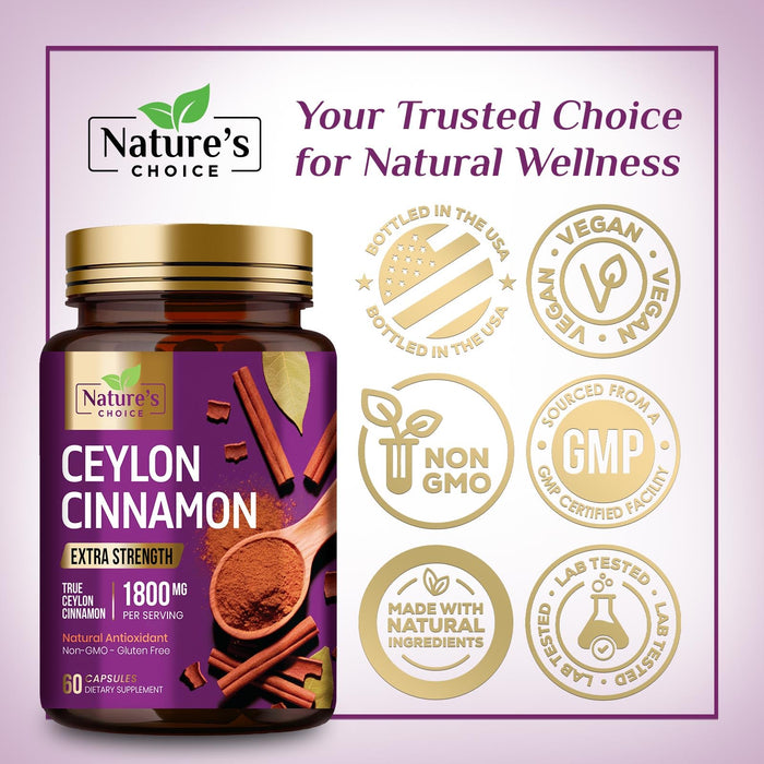 Ceylon Cinnamon Capsules 1800mg – 60 Capsules