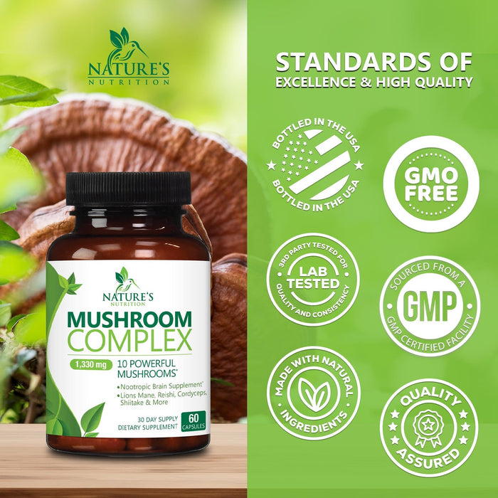 Mushroom Nootropic 1330mg – 60 Capsules
