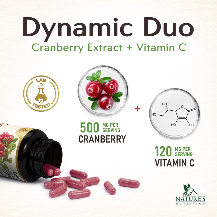 Cranberry Pills with Vitamin C & E – 120 Capsules