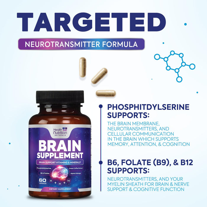 Brain & Focus Nootropic Formula – 60 Capsules