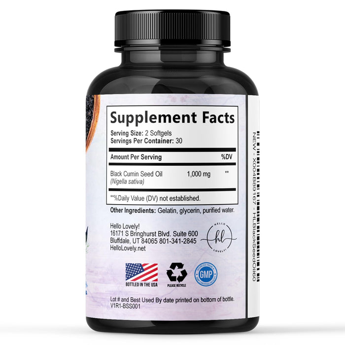 Black Seed Oil Softgels 1000mg – 60 Softgels