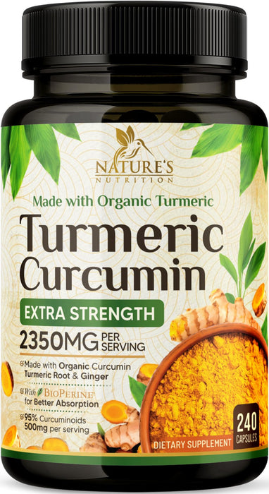 Turmeric Curcumin 1750mg with Organic Turmeric & Ginger – 240 Capsules