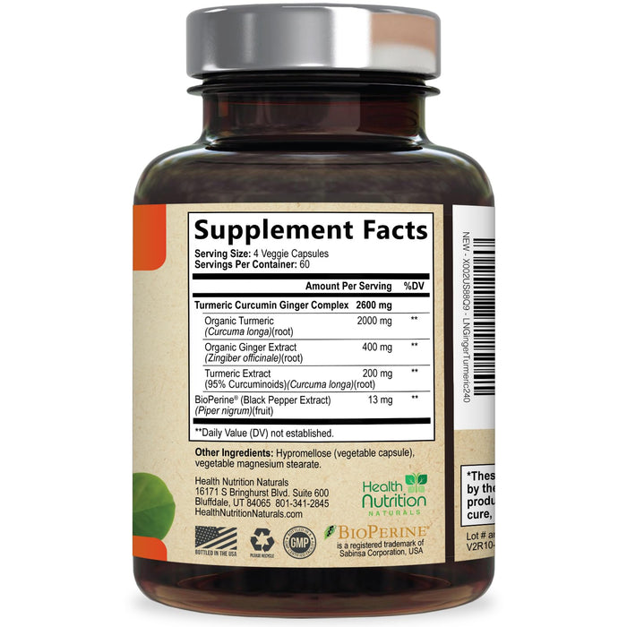 Turmeric Curcumin 2600mg – 240 Capsules