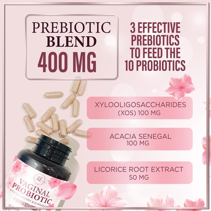Vaginal Probiotics for Women - Vaginal PH Flora Feminine Health Balance Support - 50 Billion CFU Per Capsule, Odor Digestive Immune Support - Womens Probiotics Supplement with Cranberry - 120 Capsules