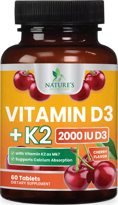 Vitamin D3 K2 2000 IU + with K2 (MK-7) 75 mcg – 60 Tablets