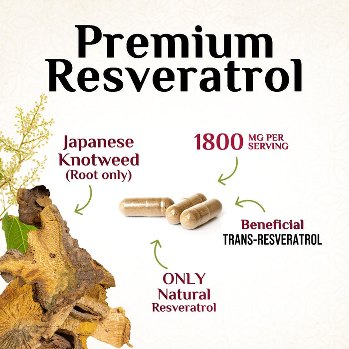 Resveratrol 1800mg – 60 Vegan Capsules