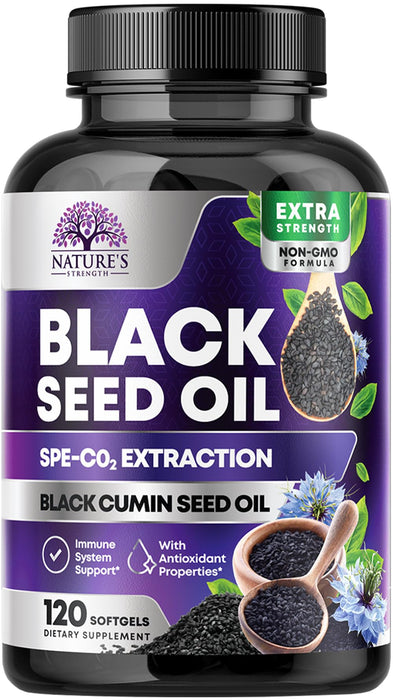 Black Seed Oil Capsules 1000mg with Thymoquinone – 120 Softgels