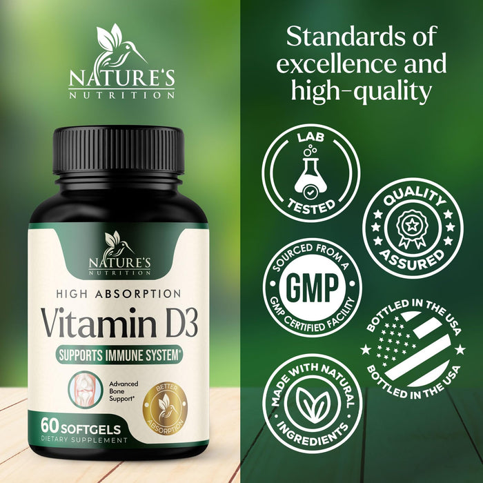 Vitamin D3 5000IU (125 mcg) – 60 Count