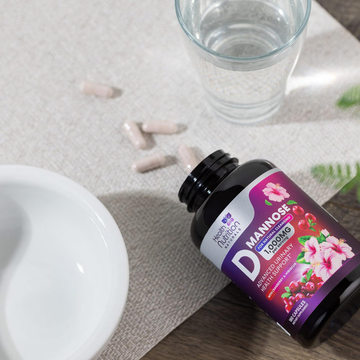 D-Mannose Supplement 1,350mg with Cranberry, Hibiscus & Dandelion - Fast-Acting, Natural Bladder & Urinary Tract Support for Women & Men â€“ Flush & Cleanse Impurities â€“ Non-GMO, Vegan â€“ 180 Capsules