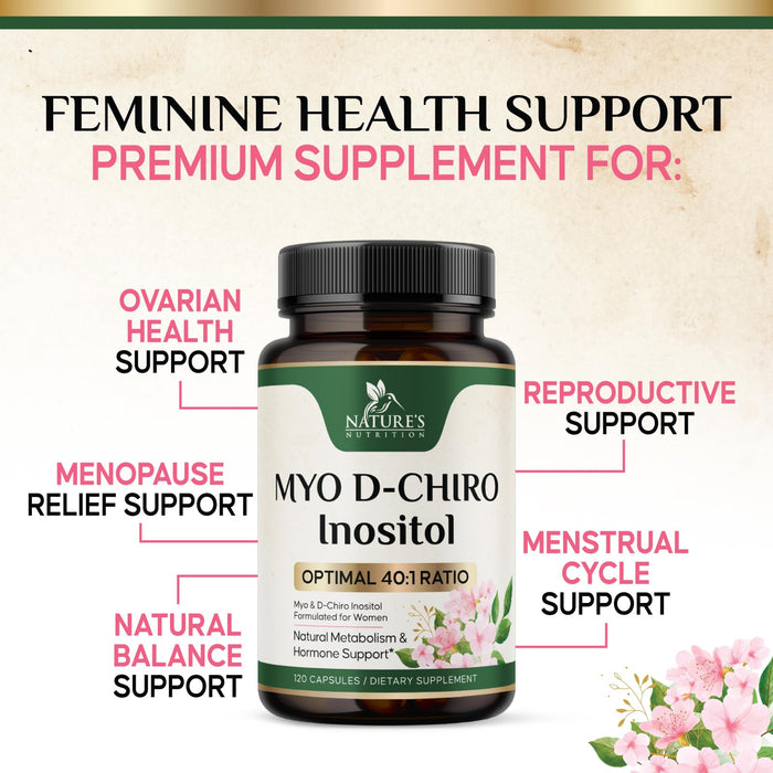 Myo-Inositol + D-Chiro Inositol 1025mg - 40:1 Ratio - 120 Capsules