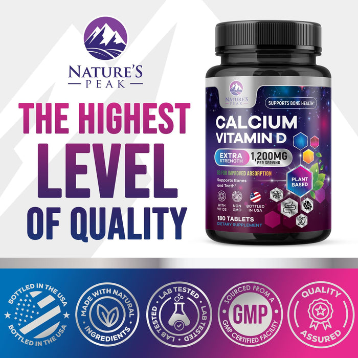 Calcium 1200 mg with Vitamin D3 – 180 Tablets