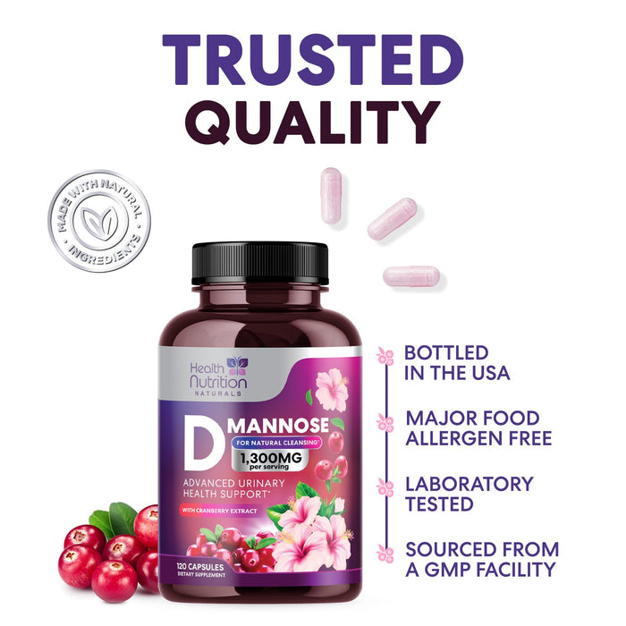 D-Mannose 1,000mg – 120 Capsules