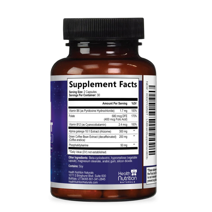 Brain & Focus Nootropic Formula – 60 Capsules