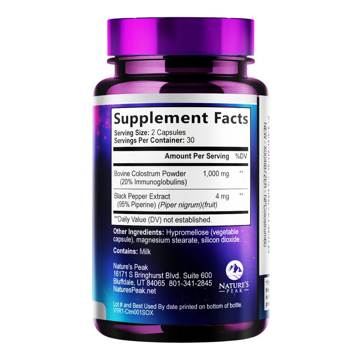 Colostrum 1000mg 20% Immunoglobulins – 60 Capsules