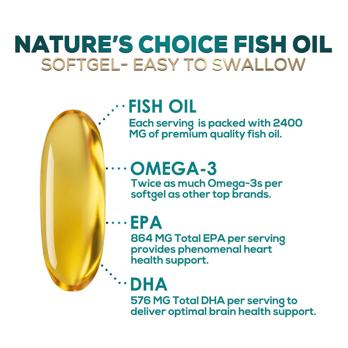 Omega-3 Fish Oil – 2400mg – 120 Softgels