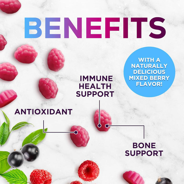 Zinc Gummies 50mg, Max Strength Immune Support for Adults, Zinc Supplement Gummy for Beautiful Skin & Immune Health Support, Nature’s Antioxidant Zinc Supplements, Vegan, Non-GMO - 60 Gummies