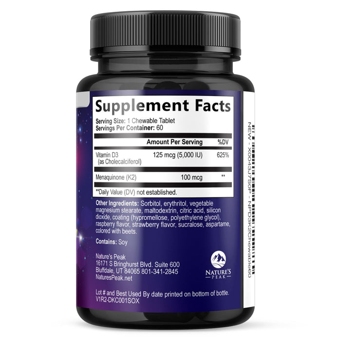 Vitamin D3 K2 – 5000 IU – 60 Tablets