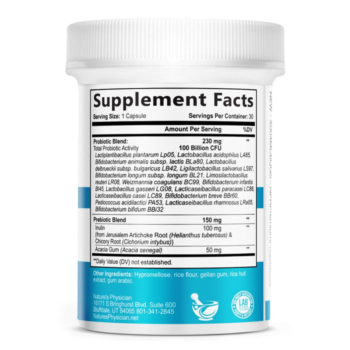 Nature's Physician Probiotics – 100 Billion CFU – 30 Capsules