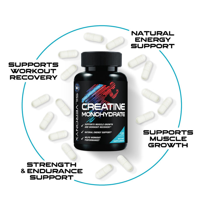 Creatine Monohydrate Capsules 3000mg – 120 Count