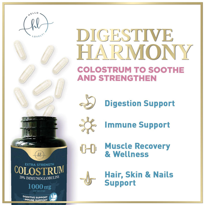 Colostrum 1000mg 20% IgG Immunoglobulins – 120 Capsules