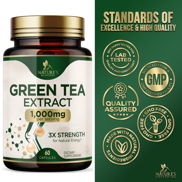 Green Tea Extract Capsules with EGCG – 1000mg – 60 Capsules