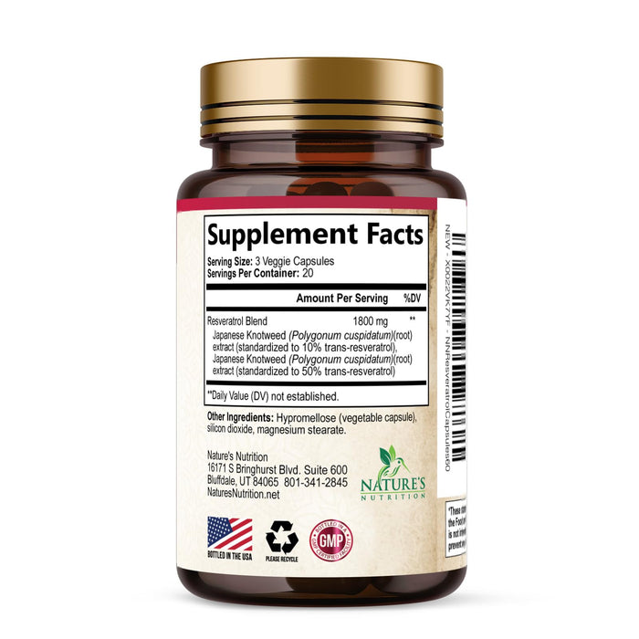 Resveratrol 1800mg – 60 Vegan Capsules