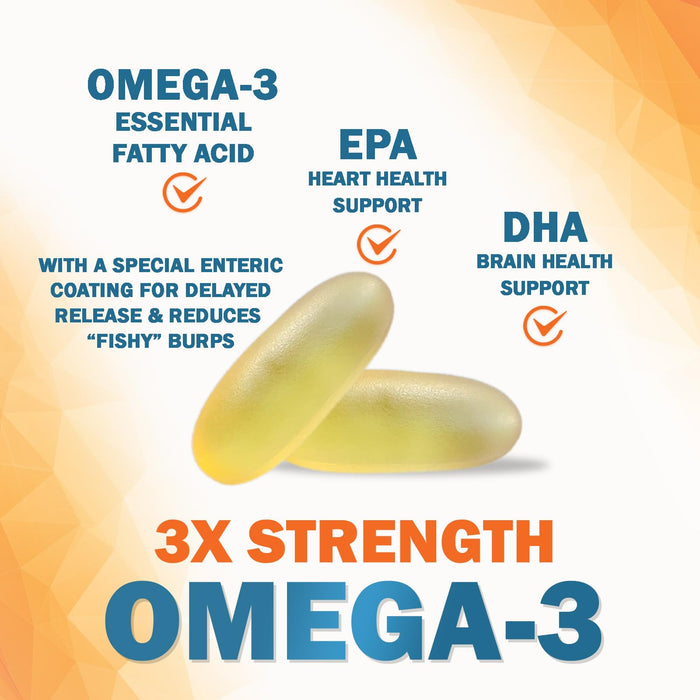 Omega-3 Fish Oil – 2400mg – 180 Softgels