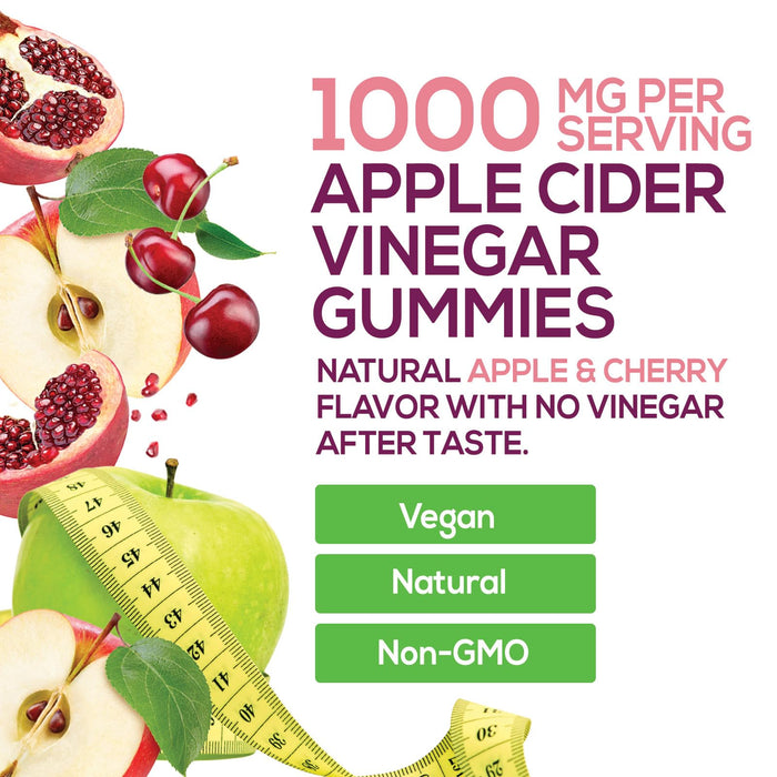 Vegan Apple Cider Vinegar Gummy 1000mg – 120 Gummies