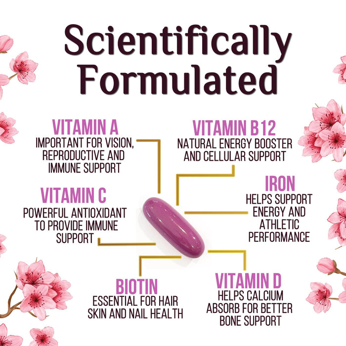 Multivitamin for Women with Iron, Calcium, Zinc, Vitamin A, C, D, E, & B Vitamins for Bone, Skin & Immune Health Support, Nature's Daily Womens Multivitamins for Women's Energy & Health, 60 Softgels