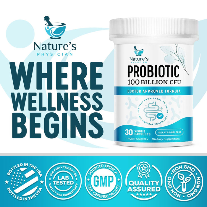 Nature's Physician Probiotics â€“ 100 Billion CFU â€“ 30 Capsules