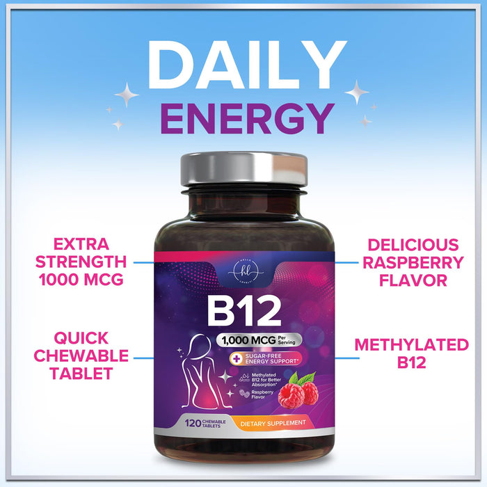 B 12 Vitamin Chewables 1000 mcg – 120 Chewables