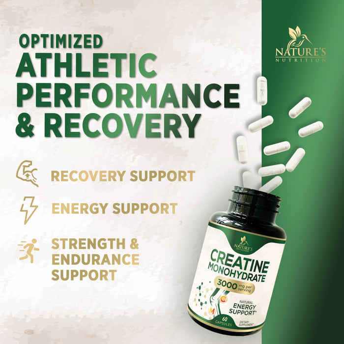 Creatine Monohydrate Capsules 3000mg – 60 Capsules