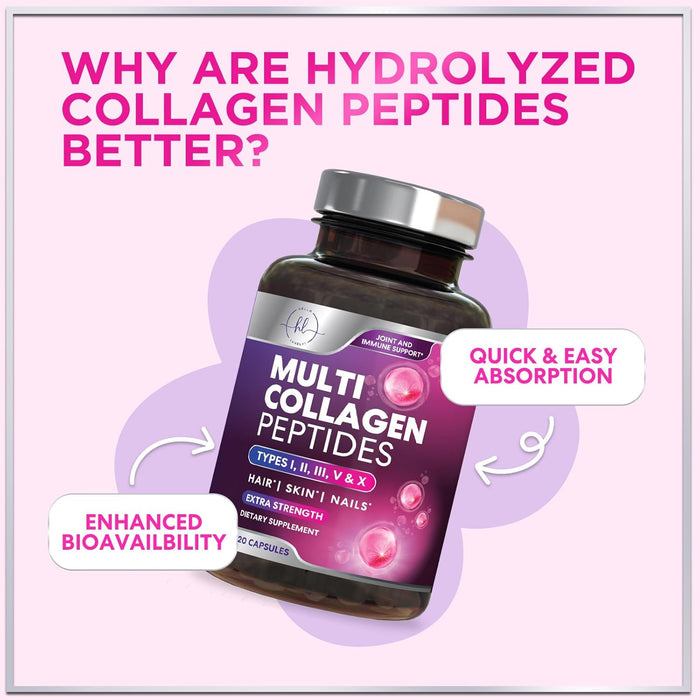 Collagen Peptides Gummies for Women & Men - Collagen Protein with Biotin, Extra Strength Hydrolyzed Collagen Peptides Gummy Supplement for Hair, Skin & Nails & Joint Support, Non-GMO
