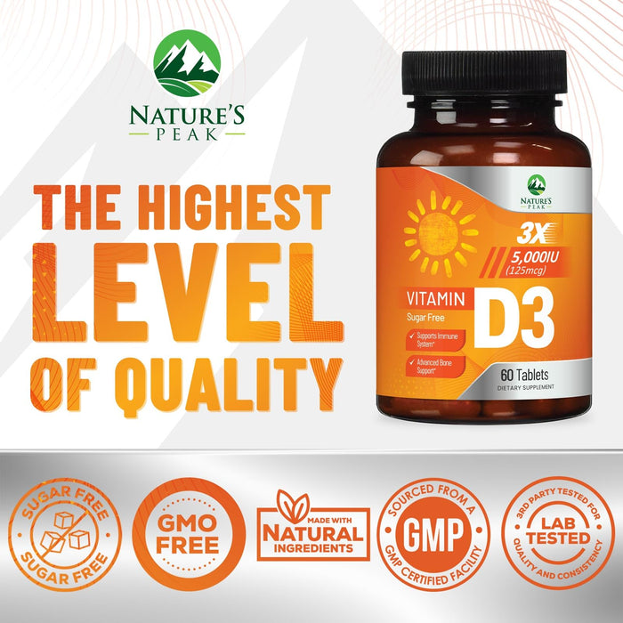 Vitamin D3 5000iu (125 mcg) – 60 Chewable Tablets