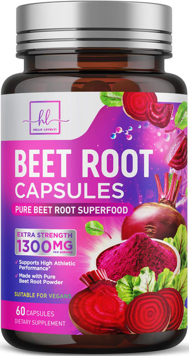 Organic Beet Root Capsules 1300mg – 60 Capsules
