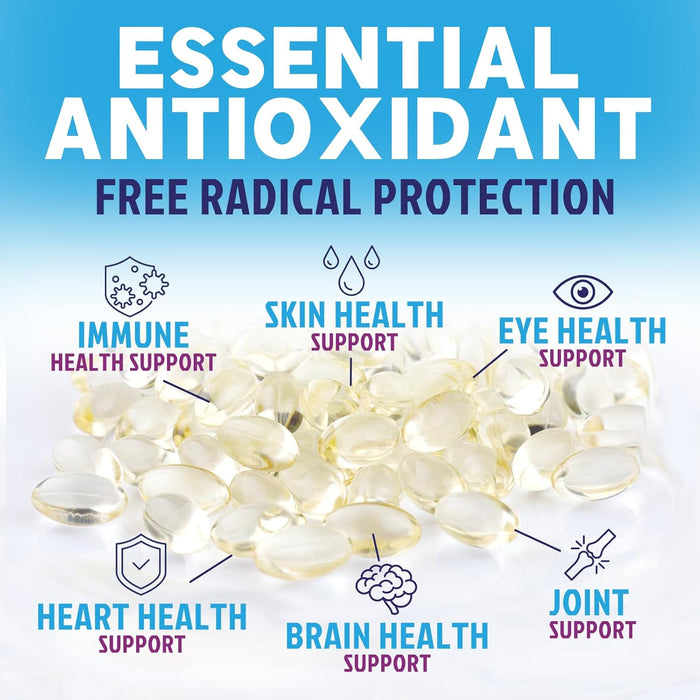 E Vitamin for Women and Men - 180 mg (400 IU) dl-Alpha - Effective Antioxidant Dietary Supplement - Hair, Skin, & Immune Health Support - Easily Absorbed Form, Non-GMO & Gluten Free