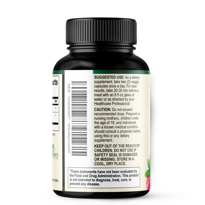 D-Mannose 1,350 mg with Cranberry & Hibiscus – 60 Capsules