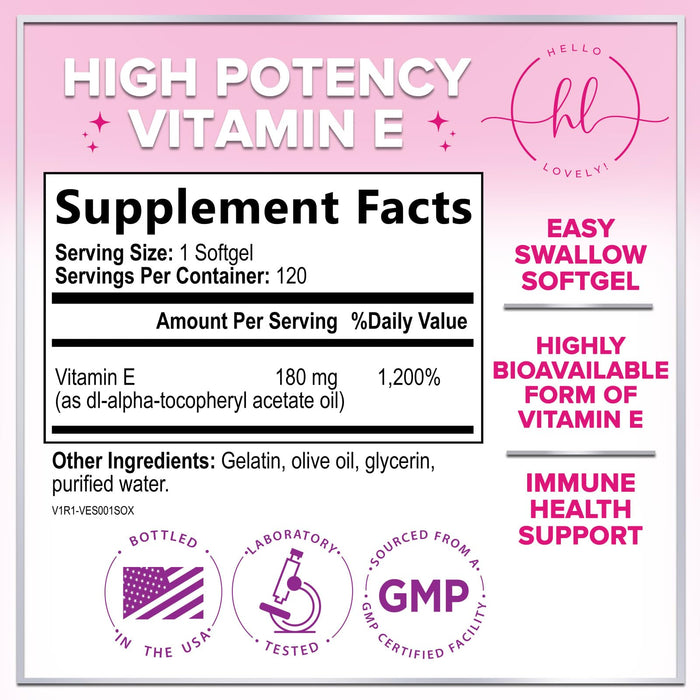 Vitamin E – 180mg – 120 Softgels