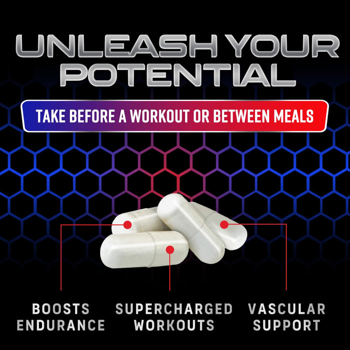 Nitric Oxide Formula with L-Arginine + Citrulline – 3000mg – 180 Capsules