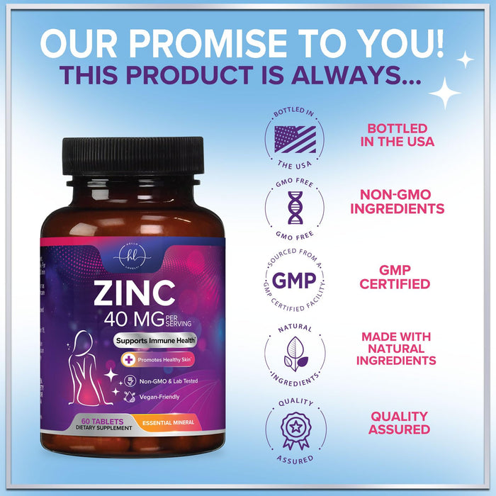 Zinc – 40mg – 60 Tablets