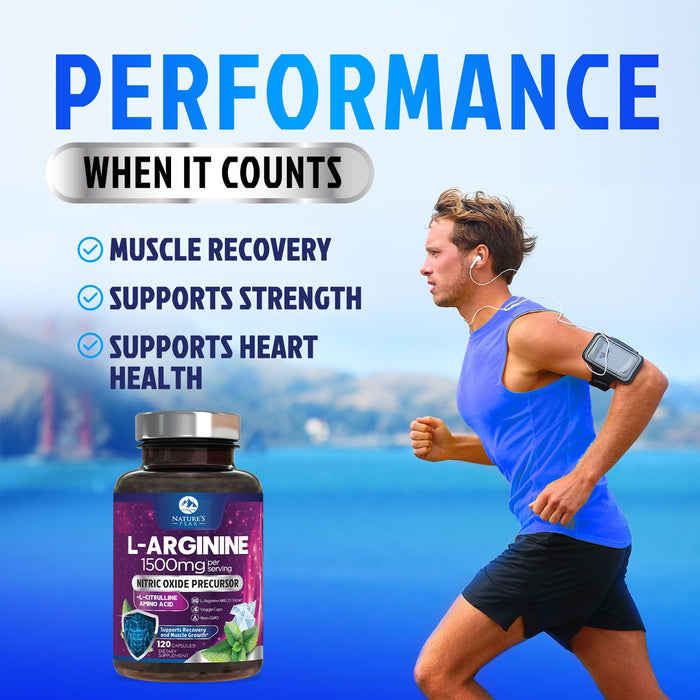 Nitric Oxide Formula with L-Arginine – 1000mg – 120 Capsules
