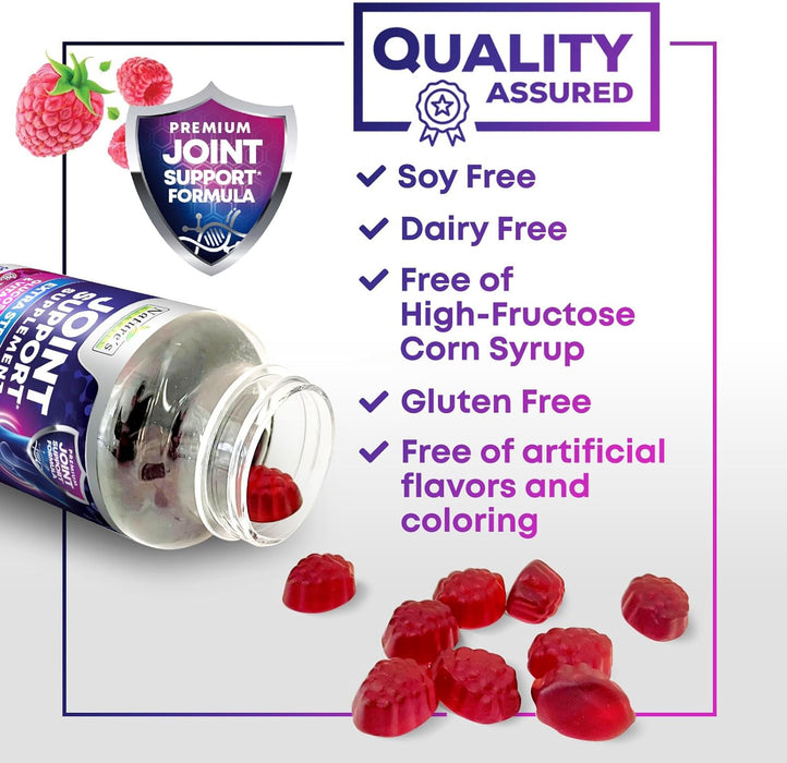 Joint Supplement Gummies - Extra Strength Glucosamine Joint Support Gummy - Nature's Joint Health & Flexibility for Back, Knees, Hands - Vitamin E for Immune Support for Women & Men