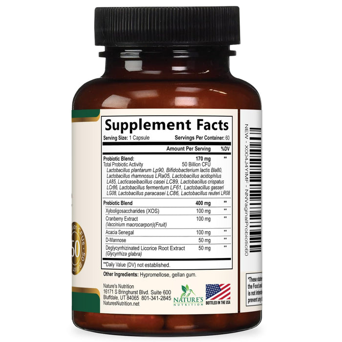 Vaginal Probiotics for Women – 50 Billion CFU – 60 Capsules