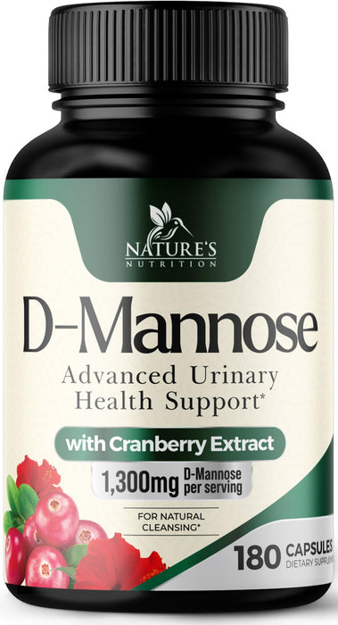 D-Mannose 1,350 mg with Cranberry & Hibiscus – 180 Capsules