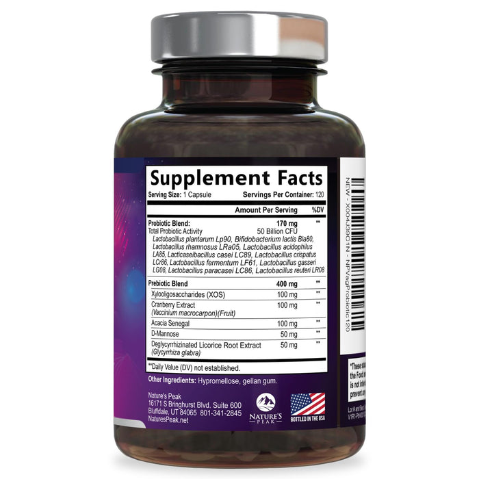 Vaginal Probiotics for Women pH Balance with Prebiotics 50 Billion CFU – 120 Capsules