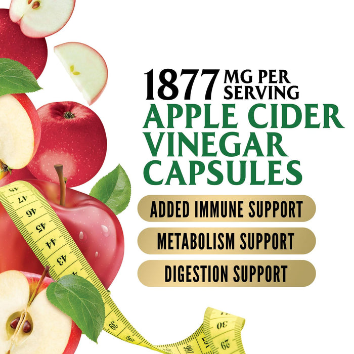 Apple Cider Vinegar Capsules ACV 1877mg – 60 Capsules
