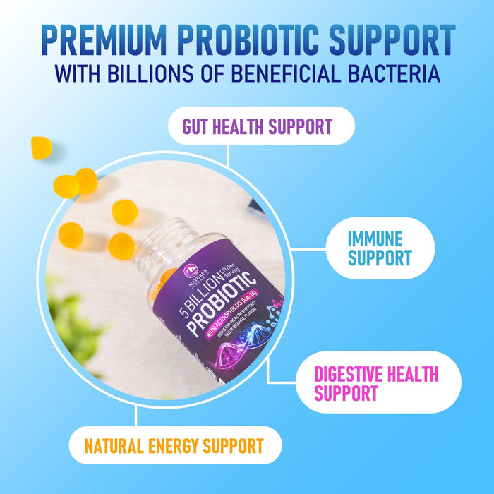 Daily Probiotic Gummies – 5 Billion CFU – 120 Count
